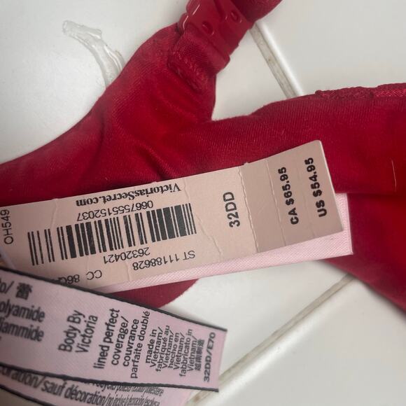Victorias Secret Red Body By Victoria Perfect Coverage Bra 32DD NEW Smooth - Picture 6 of 6